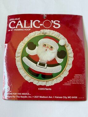 Santa Vintage 1982 Calicos Design for Needle 2203 Kit Craft Christmas Applique